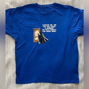 Star Wars Darth Vader Funny “Dark Side” Men’s 2XL Royal Blue Snorg Tee